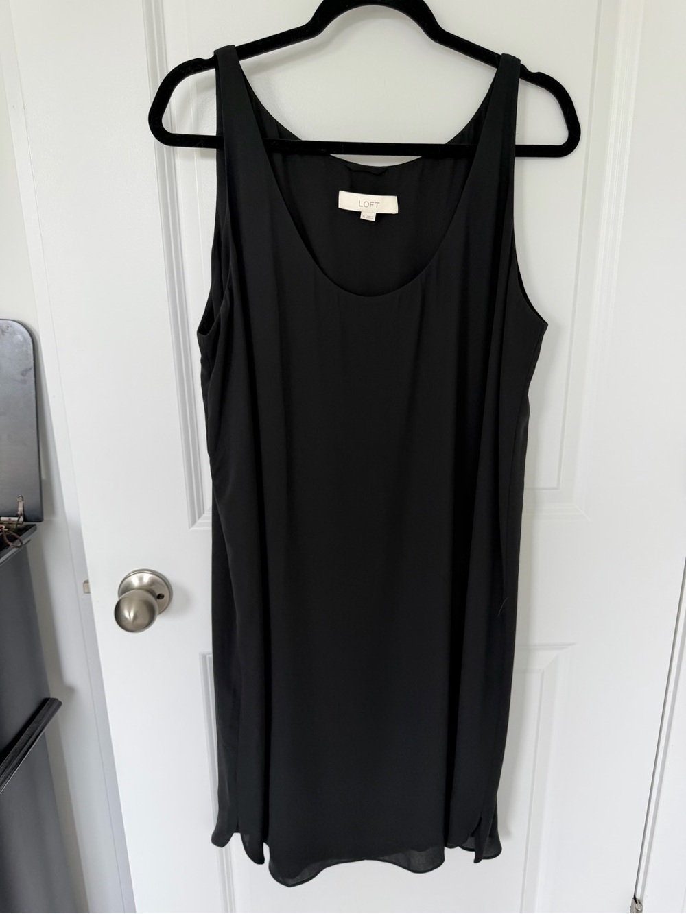 LOFT Black Sleeveless Scoop Neck Mini Dress
